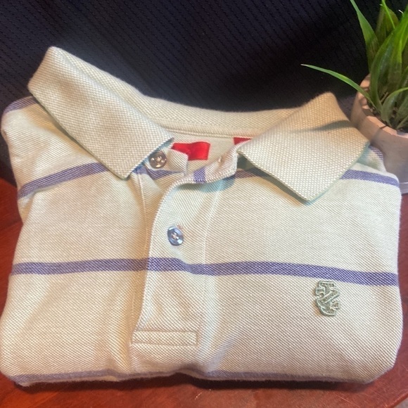 Izod Blue & Green Striped Polo 💕 - Picture 2 of 8